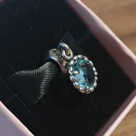 Authentic Retired Pandora Cool Breeze Dangle Bead with Blue Topaz - 791021BTP - Picture 3 of 6